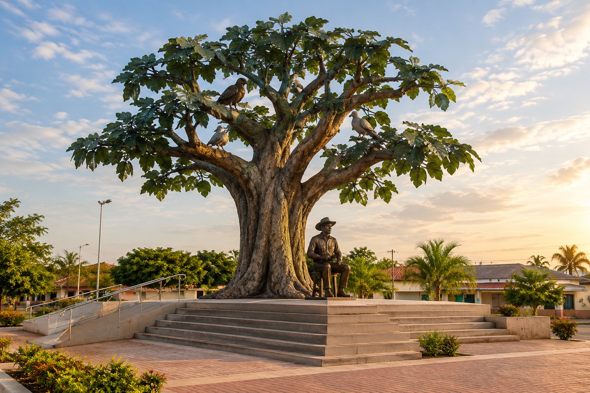 Representación visual conceptual del monumento La Ceiba de Villanueva